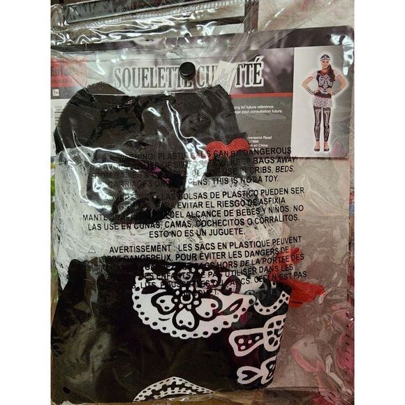 Sassy Skeleton Costume Sugar Skull Dia de Los Muertos Kids L 12-14 * Dress Only - Picture 3 of 5
